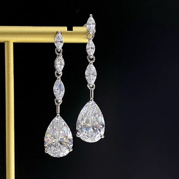 3ct Pear Dangle Earrings